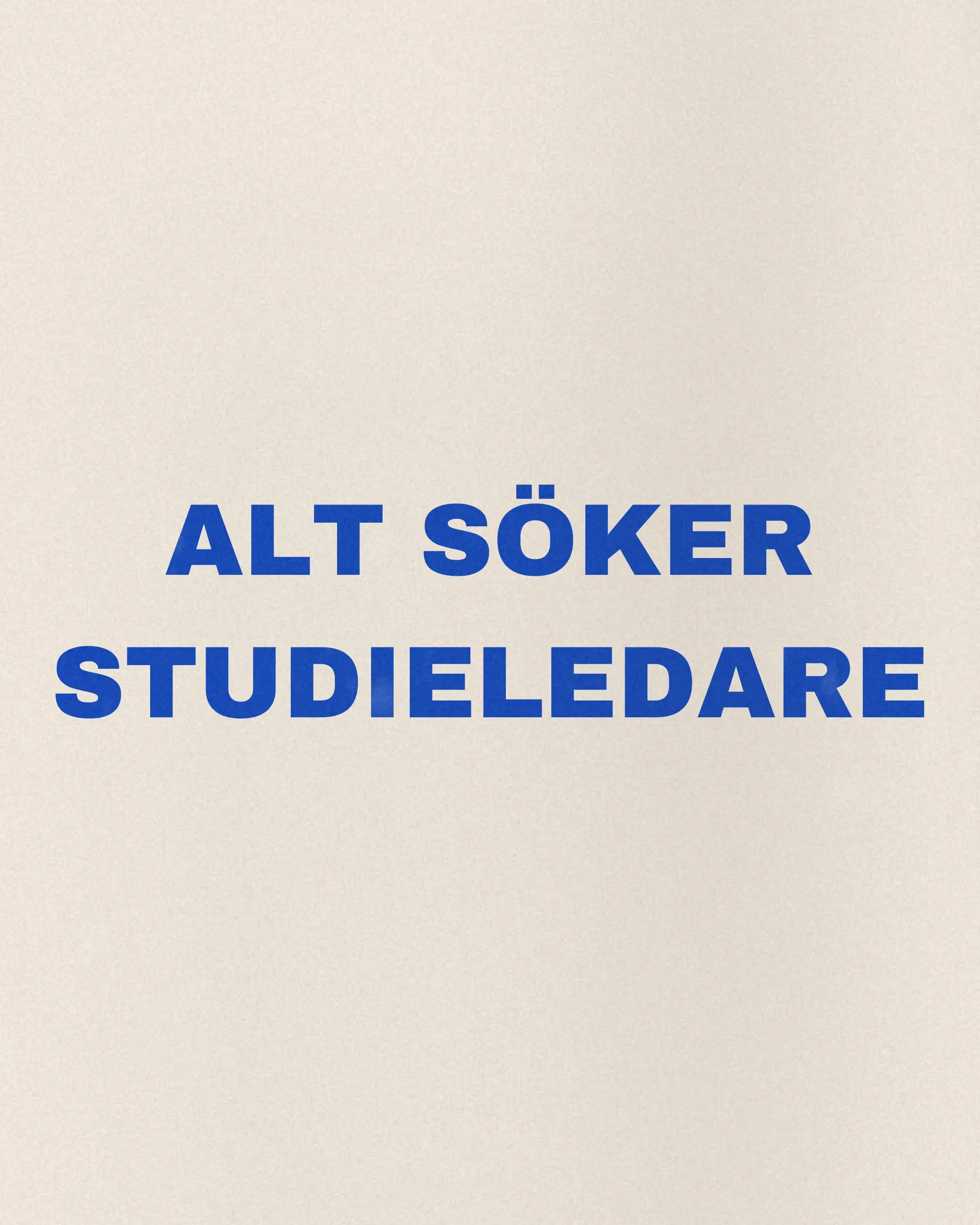 ALT söker studieledare för PLP Norr
